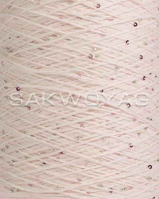 100% Cotton with beads and micro sequins, Pastel Pink