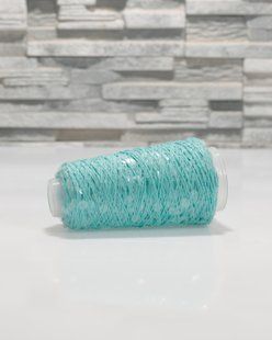 Cotton with Royal Sequins Turquoise, transparent sequin 50г