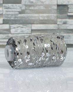 Cotton with Royal Sequins Gray, silver sequin