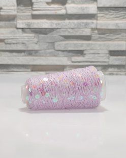 Cotton with Royal Sequins Pastel Lilac, chameleon sequin 50г