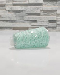 Cotton with Royal Sequins Mint, sequin is transparent 50г