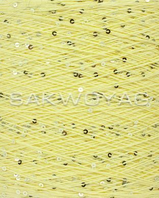 Cotton with sequins 3mm "Siaivo", Pastel lemon, sequin to match gloss