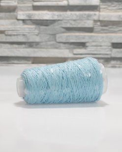 Cotton with Royal Sequins Light Blue, transparent sequin 50г