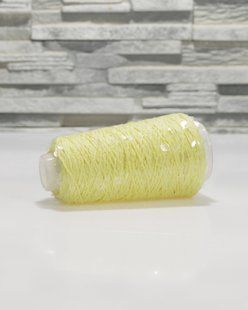 Cotton with Royal Sequins Pastel Yellow, transparent sequin in tone 50г