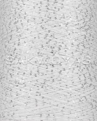 Cotton with micro sequins 2mm "Crystal" - White