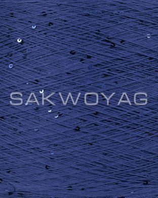 Cotton with sequins 3mm "Siaivo" Blue, sequins tone-on-tone gloss