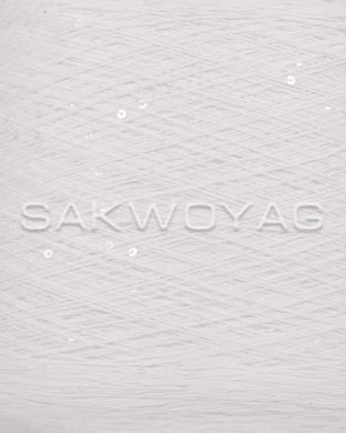 Cotton with sequins 3mm "Siaivo" White, transparent sequin
