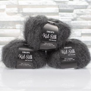Мохер на Шовку Drops Kid Silk Антрацит 25г