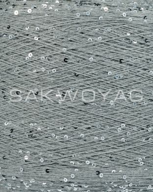 Cotton with sequins 3mm "Siaivo" Gray, sequin silver gloss