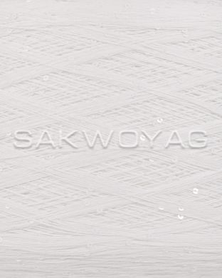 Cotton with sequins 3mm "Siaivo" White, sequin white gloss